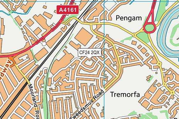 CF24 2QX map - OS VectorMap District (Ordnance Survey)