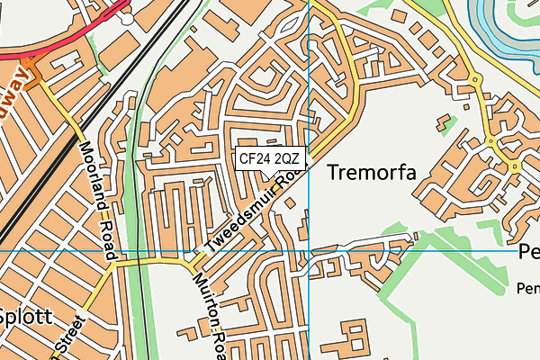 CF24 2QZ map - OS VectorMap District (Ordnance Survey)