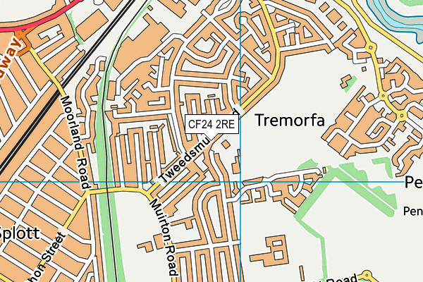 CF24 2RE map - OS VectorMap District (Ordnance Survey)