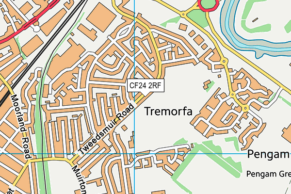 CF24 2RF map - OS VectorMap District (Ordnance Survey)