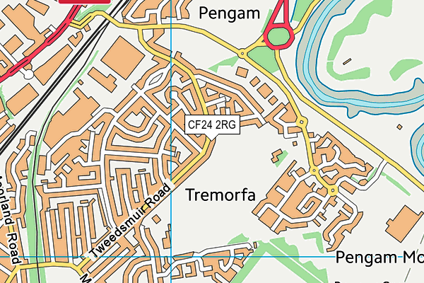 CF24 2RG map - OS VectorMap District (Ordnance Survey)