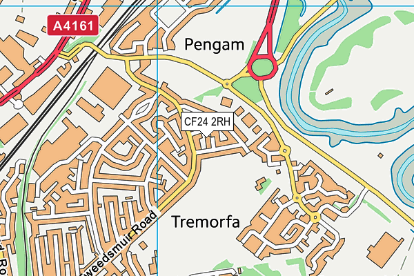 CF24 2RH map - OS VectorMap District (Ordnance Survey)