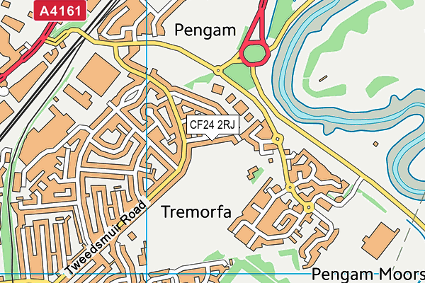 CF24 2RJ map - OS VectorMap District (Ordnance Survey)