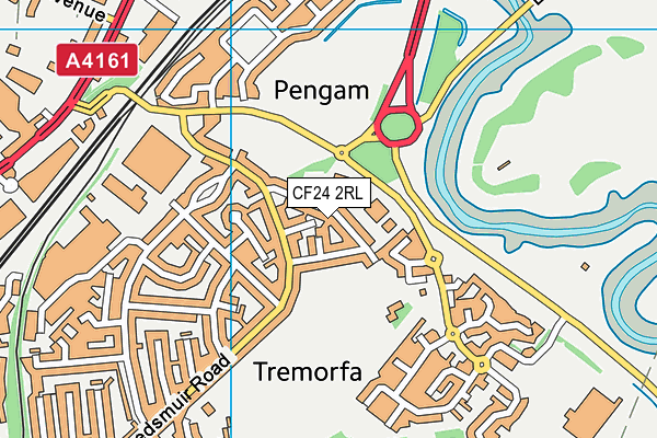 CF24 2RL map - OS VectorMap District (Ordnance Survey)