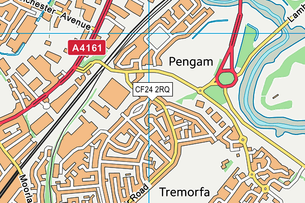 CF24 2RQ map - OS VectorMap District (Ordnance Survey)