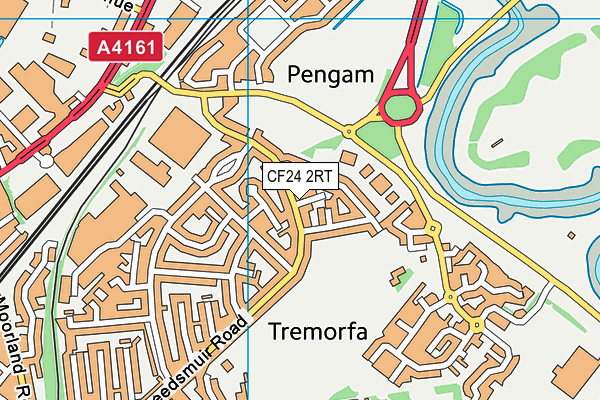 CF24 2RT map - OS VectorMap District (Ordnance Survey)