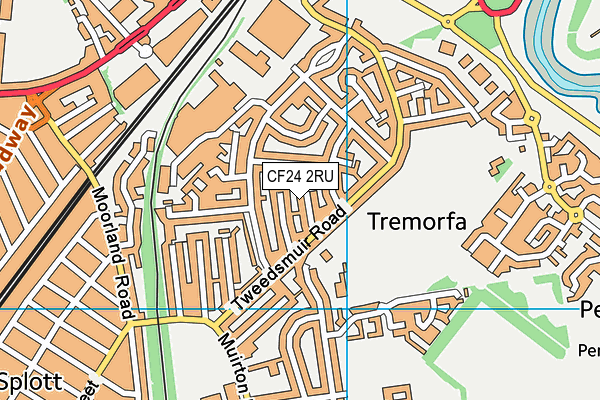 CF24 2RU map - OS VectorMap District (Ordnance Survey)