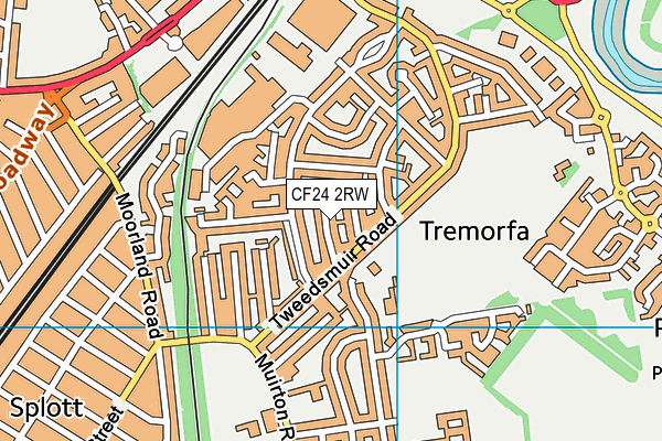 CF24 2RW map - OS VectorMap District (Ordnance Survey)