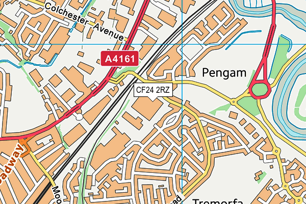 CF24 2RZ map - OS VectorMap District (Ordnance Survey)