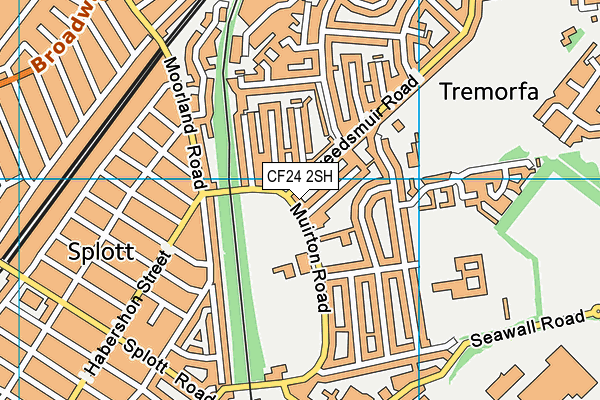 CF24 2SH map - OS VectorMap District (Ordnance Survey)