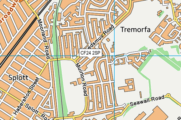 CF24 2SP map - OS VectorMap District (Ordnance Survey)