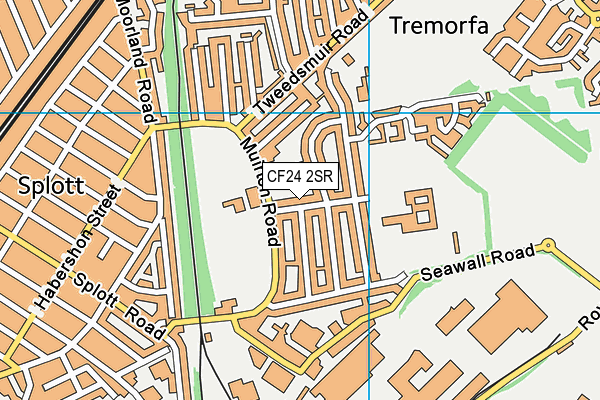 CF24 2SR map - OS VectorMap District (Ordnance Survey)