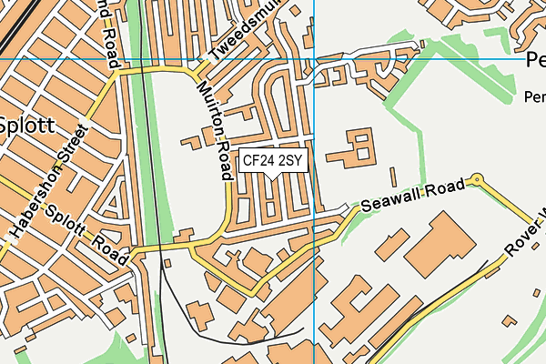 CF24 2SY map - OS VectorMap District (Ordnance Survey)