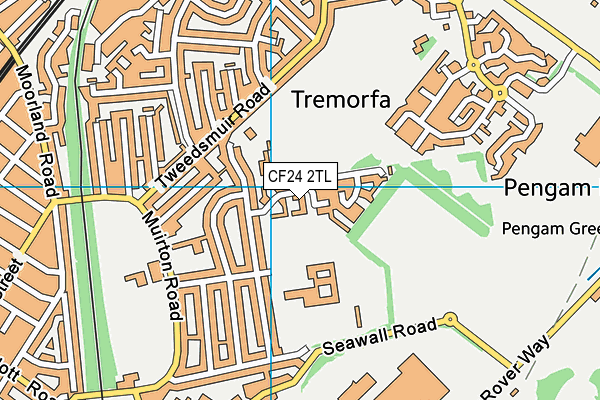 CF24 2TL map - OS VectorMap District (Ordnance Survey)