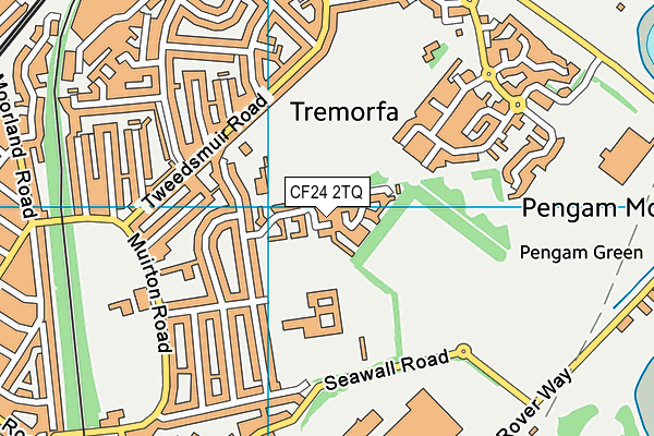 CF24 2TQ map - OS VectorMap District (Ordnance Survey)