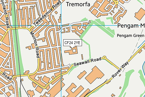 Willows High School map (CF24 2YE) - OS VectorMap District (Ordnance Survey)