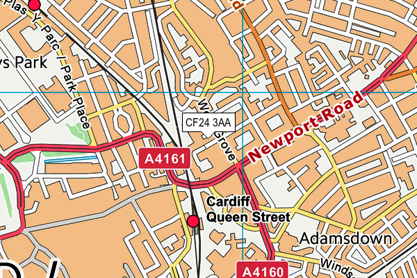 CF24 3AA map - OS VectorMap District (Ordnance Survey)