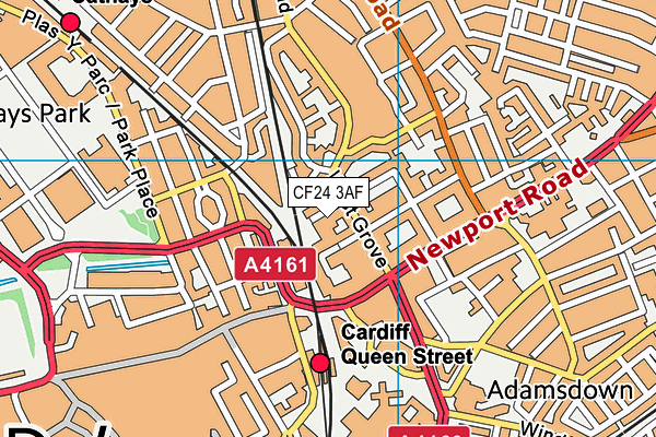 CF24 3AF map - OS VectorMap District (Ordnance Survey)