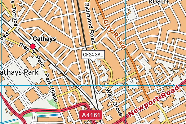 CF24 3AL map - OS VectorMap District (Ordnance Survey)