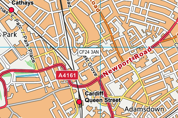 CF24 3AN map - OS VectorMap District (Ordnance Survey)