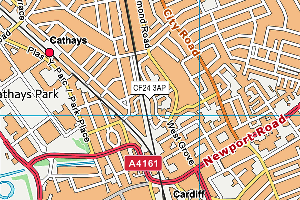 CF24 3AP map - OS VectorMap District (Ordnance Survey)