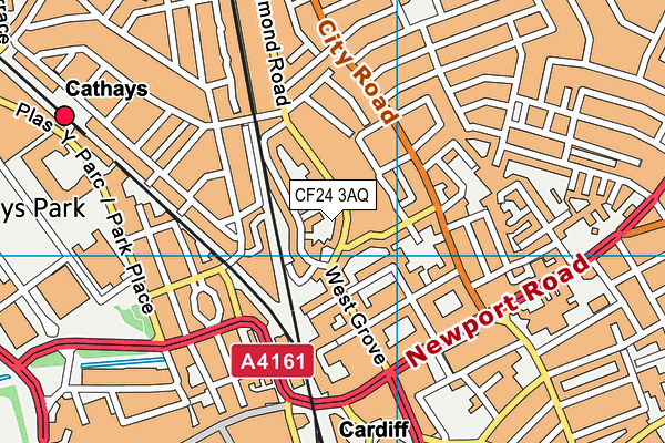 CF24 3AQ map - OS VectorMap District (Ordnance Survey)