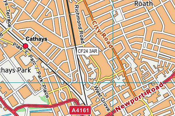 CF24 3AR map - OS VectorMap District (Ordnance Survey)