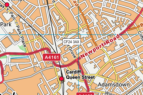 CF24 3AX map - OS VectorMap District (Ordnance Survey)