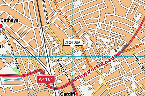 CF24 3BA map - OS VectorMap District (Ordnance Survey)