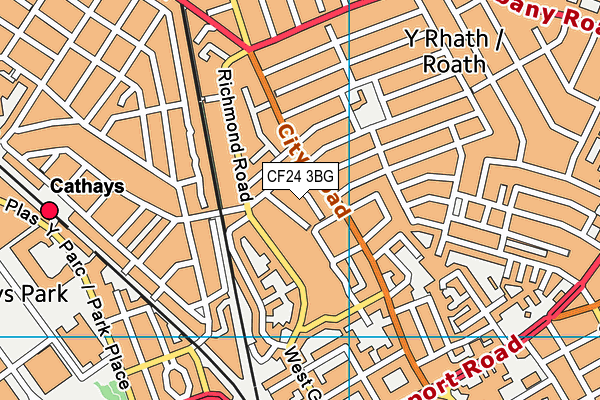 CF24 3BG map - OS VectorMap District (Ordnance Survey)