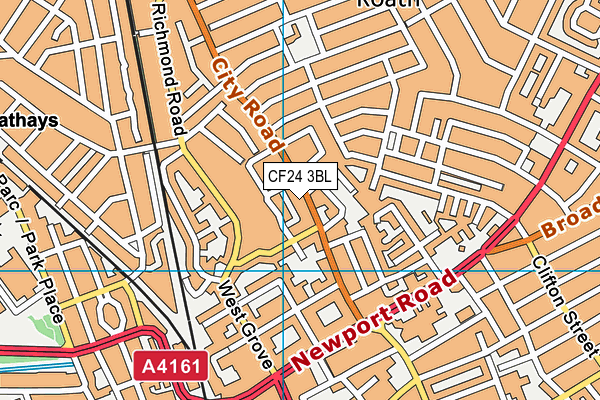 CF24 3BL map - OS VectorMap District (Ordnance Survey)