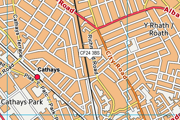 CF24 3BS map - OS VectorMap District (Ordnance Survey)