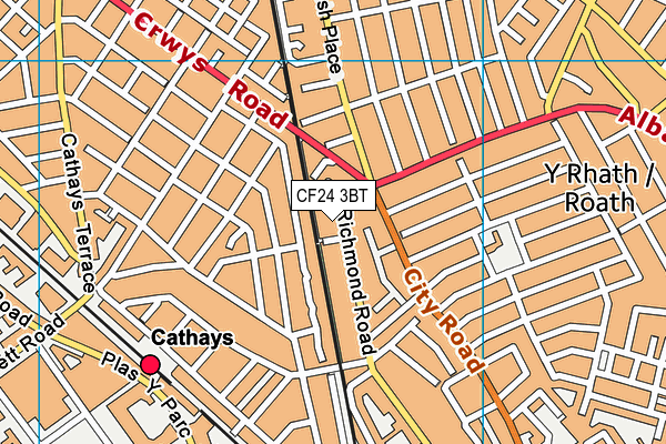 CF24 3BT map - OS VectorMap District (Ordnance Survey)