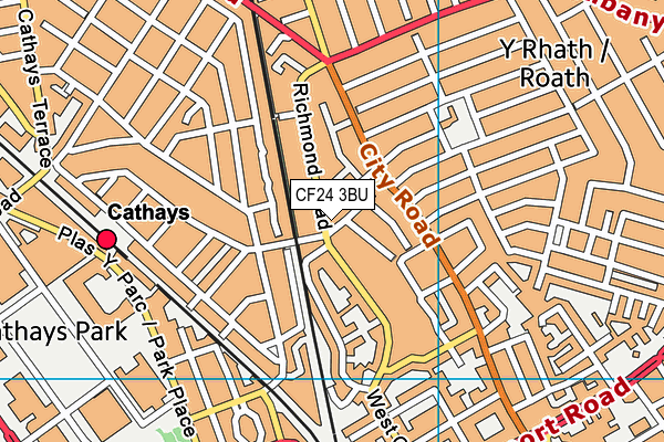 CF24 3BU map - OS VectorMap District (Ordnance Survey)