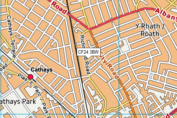 CF24 3BW map - OS VectorMap District (Ordnance Survey)