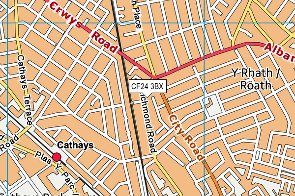 CF24 3BX map - OS VectorMap District (Ordnance Survey)