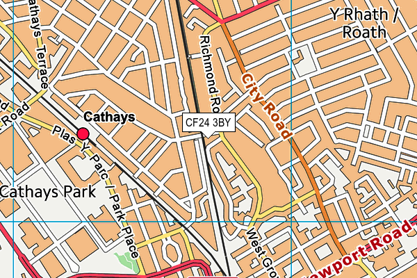 CF24 3BY map - OS VectorMap District (Ordnance Survey)