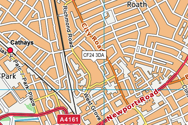 CF24 3DA map - OS VectorMap District (Ordnance Survey)