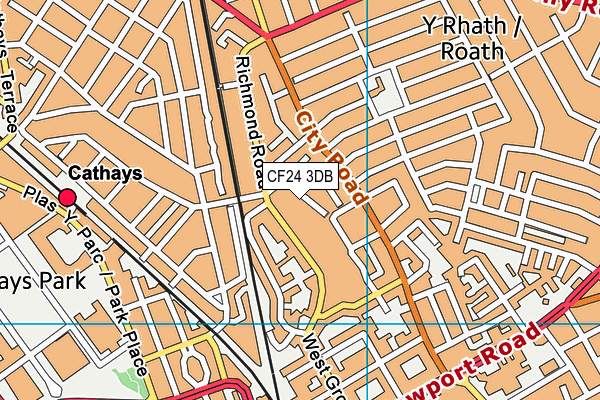 CF24 3DB map - OS VectorMap District (Ordnance Survey)