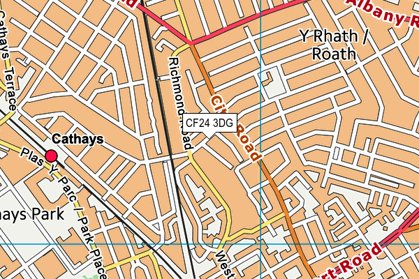 CF24 3DG map - OS VectorMap District (Ordnance Survey)