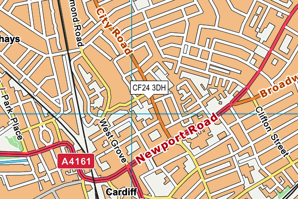 CF24 3DH map - OS VectorMap District (Ordnance Survey)