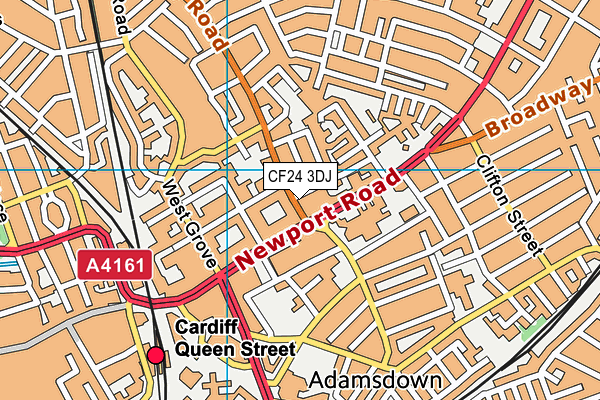 CF24 3DJ map - OS VectorMap District (Ordnance Survey)