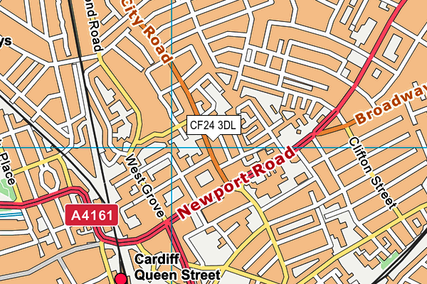 CF24 3DL map - OS VectorMap District (Ordnance Survey)