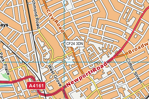 CF24 3DN map - OS VectorMap District (Ordnance Survey)