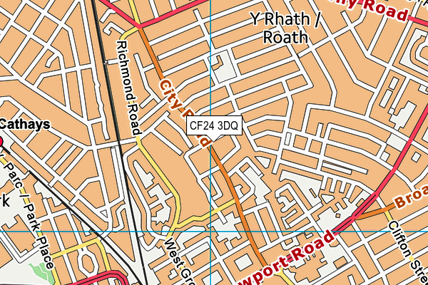 CF24 3DQ map - OS VectorMap District (Ordnance Survey)