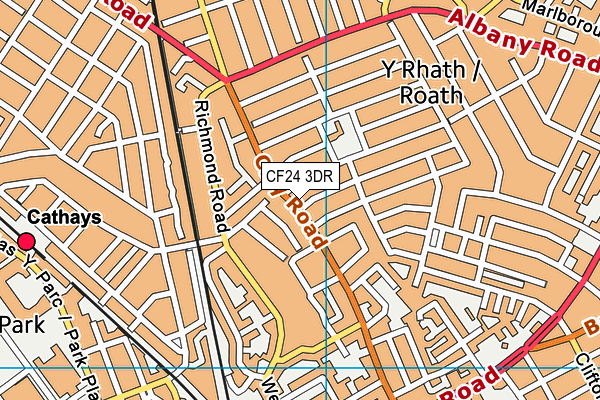 CF24 3DR map - OS VectorMap District (Ordnance Survey)