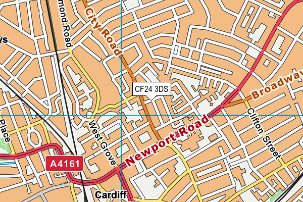 CF24 3DS map - OS VectorMap District (Ordnance Survey)