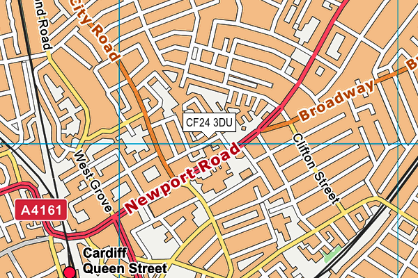 CF24 3DU map - OS VectorMap District (Ordnance Survey)