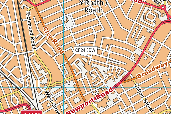 CF24 3DW map - OS VectorMap District (Ordnance Survey)