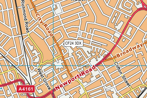 CF24 3DX map - OS VectorMap District (Ordnance Survey)